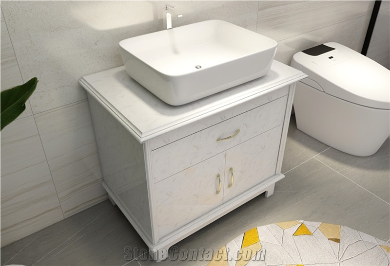 Arabescato White Artificial Marble Bathroom Basin